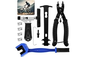 Smagliacatena Bici - Kit Smaglia Catena Bici con Smagliacatena, Pinza, Misuratore, 4 Maglie Rapide Catena per Bici, Pulitore - Accessorio Manutenzione Bicicletta - Gicctyble