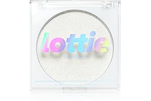 Lottie London Diamond Bounce Highlighter in Frosted, Ultra-fine Gel-powder Highlighter with Silver Shimmer for an Icy Iridescent Highlight