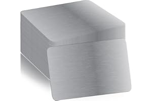SPORWAY 100 biglietti da visita in metallo, biglietti da visita in alluminio argentato, 86 x 54 x 0,21 mm