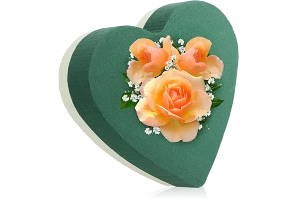 COM-FOUR® Coupe en forme de cœur, mousse florale pour fleurs fraîches, 20 x19,5 x 5cm