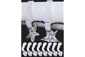 BYSMAH 32 Pack Giant Gutter Hooks for Outdoor Lights, Extra Strong Large Outdoor Christmas Light Clips Gutter Hangers Weatherproof for Hanging Outdoor String Icicle Curtain Fairy Lights (White)