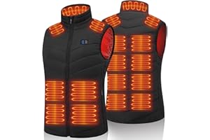 vapesoon Beheizbare Weste für Damen und Herren, Beheiztes Gilet mit 15 Heizpads, beheizter Körperwärmer für Outdoor-Arbeiten,Geschenk für Weihnachten und Erntedankfest (Akku nicht enthalten
