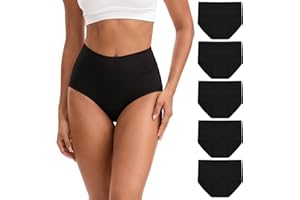INNERSY Underwear for Women High Waisted Knickers Stretchy Cotton Panties Ladies Full Briefs Pack of 5
