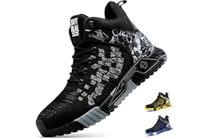 COOU Obuwie ochronne dla mężczyzn i kobiet wysokie buty ochronne antypoślizgowe buty robocze ze stalowym noskiem ochrona