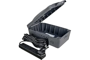Masterplug WBXBFG10B-MP Weatherproof Electric Box for Outdoors with Four Socket 10 Metre Extension Lead, 351 x 220 x 126.5 mm, Dark Grey