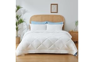 CozyLux Piumino Estivo una Piazza e Mezza, Piumone Leggero 200x220 cm, Trapunta Primaverile 200 x 220cm in Microfibra Sintetica 150GSM, Piumino Letto una Piazza e Mezza, Morbida e Traspirante, Bianco