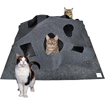 Nimomo Tappetino Da Gioco Pieghevole Per Gatti - Con Buchi E Giocattoli, Termico, Interattivo
