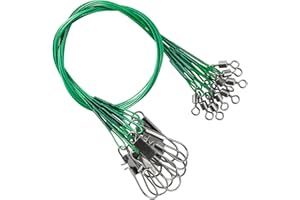 9Tong Bas de Ligne en Acier pour la pêche en Eau salée Bas de Ligne en Fil de Fer Robuste pour leurres Bas de Ligne de pêche Haute résistance en Eau Douce