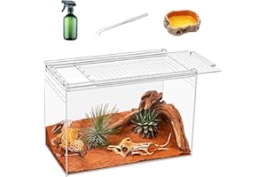 KAKOOTI Reptile Terrarium kit,11" x6"x8"inch Reptile Breeding Box, Magnetic Acrylic Enclosure，for Tarantula，Hermit Crab，Jumping Spider，Iguana，Leopard Gecko，Bearded Dragon, Insect, Mantis, Scorpions.