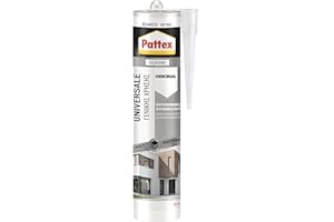 Pattex Sigillante Silicone Universale Bianco, Silicone Bagno e Infissi, Silicone Sigillante Resistente alla Muffa, Sigillante, Cartuccia da 280 ml