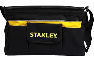 STANLEY Bolsa Profunda para Herramientas Tapa plana, Múltiples Bolsillos, Poliéster 600x600 Denier, Asa para Hombro, Cremalleras Engomadas, Dimensiones 32 x 21 x 24 cm, STST1-73615