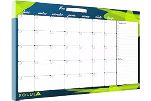 Xolula planificador mensual A4 - monthly planner con 52 páginas, calendario de mes y organizador diario para oficina y hogar, organizador mensual y calendario escritorio planificador diario