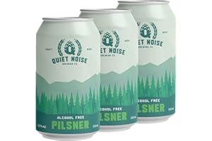 QUIET NOISE BREWING CO. Quiet Noise Brewing Alcohol Free Pilsner - 60 Calories Per 0% Alcohol Beer - Ireland's Non Alcoholic Craft Beer Brewery - Made with Traditional Bohemian Saaz Hops - 3x 330ml Non Alcoholic Beers