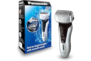 Panasonic ES-RF31 Premium Wet and Dry 4-Blade Electric Shaver for Men with Flexible Pivoting Head, Silver, UK 2 Pin Plug