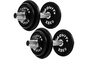 ‎MOVIT MOVIT Kurzhanteln PRO 2er Set, Gusseisen Hanteln, 20kg, 30kg, 40kg, 50kg, 60kg, Stange 30mm Standardnorm, Griff gerändelt, Sternverschlüsse, Hantel Set Kurzhantelset Gewichte