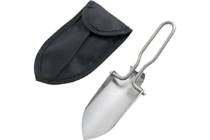 CAO C.A.O. - Mini Pelle avec étui en Acier Inoxydable - Longueur 14,5 cm (pliée) 23 cm (dépliée) - Largeur 6 cm, Silver