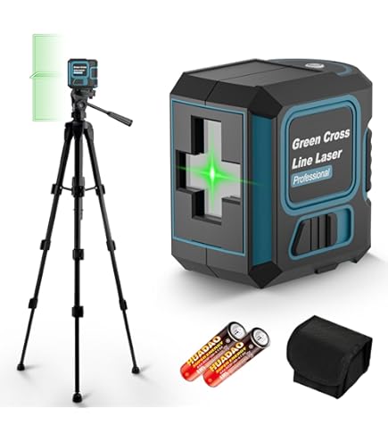 Laserniveau, Nikotek Green Laser Level Zelfnivellerende Kruislijn, Horizontale en Verticale Lijn Laser Niveau IP54 Waterdichte en Stofdichte Batterij Draagtas Inbegrepen