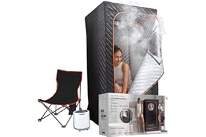 Sharper Image Steamer Sauna Portable Spa - Portable Home Sauna Pod for Indoor & Outdoor Use, Pop Up Steam Room with Foldable Chair & Temperature Controls, Home Spa Saunas for Relaxation and Recovery