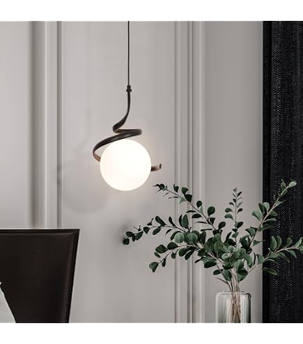 Victorian Hotel Globe Pendant Light – E27, Glass & Cast Iron, Antique Brass, 17.7" Diameter