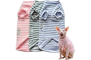 GENERIC Sphynx - Vestiti per gatti primaverili ed estivi, in cotone, morbido, senza peli, vestiti per gatti Devon, abbigliamento per gatti per Cornish Rex, Devon Rex, Peterbald (S, rosa)