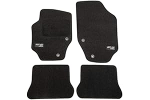 J&J AUTOMOTIVE | Logo Tapis De Sol Noir Velours sur Mesure pour 307 CC 2001-2007, Ajustement précis, Base Antidérapante, Renforcée dans la Zone de la Pédale