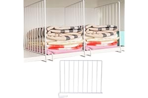 LIKEUDO 3 Stück Weiß Metall Kleiderschrank Regaltrenner Küche Regalteiler Schrankteiler Regal Regalsystem Schlafzimmer Kleiderschrank Trennwand Schrankteiler Kleiderschrank Regaltrenner