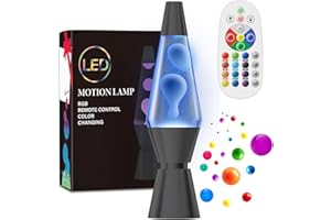 ‎AONESY AONESY Lavalampe mit Farbwechsel Lavalampe Led mit Fernbedienung 37cm Lavalampen Weißes Wasser Weißes Wachs Lavalampes Nachtlicht Geschenk für Weihnachten Geburtstag Schwarze Flasche