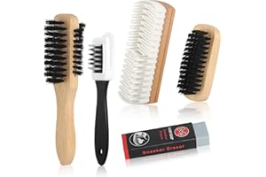 HFDONGL Zestaw 5 szczotek do zamszu do butów, wszechstronne pielęgnacze skóry nubukowej, szczotka