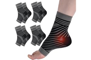 TOMILIOLD 4 Paar Kompressionsstrümpfe Damen Herren Orthopädische Kompressionssocken Stützstrümpfe Plantarfasciitis Sprunggelenkschutz Socken