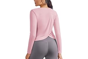 PINSPARK Damen Sportshirt Langarm Fitness Top UPF 50+ UV Shirt Funktionsshirt Workout Yoga Laufshirt Rundhals Sport Oberteile Atmungsaktiv Trainingsshirt für Running