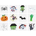 Henbrandt 48 Mini Halloween Temporary Tattoos For Kids - 12 Design Packs, Party Bag Fillers, Trick Or Treat Favors