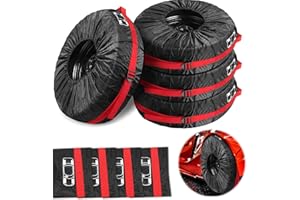 ROTKUSZ Set di 4 Borse per Pneumatici Auto, 18-22 Pollici Copriruota di Scorta Impermeabile Antipolvere Copertura della Ruota di Scorta, Borse Porta Gomme con Tracolla, (Diametro 80 cm/31 in)