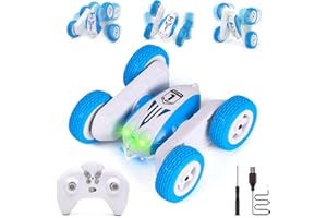 Vubkkty Remote Control Car RC Cars for Kids, Mini 4WD 2.4Ghz Remote Control Toys, Double Sided Flips 360°Rotating RC Stunt Car, Toy for 6 7 8 9 10Year Old Boys Girls (Blue)