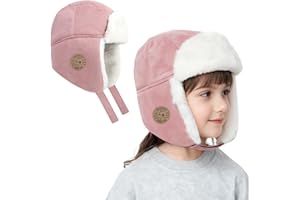 TAGVO Sombrero Trapper Infantil con Orejeras – Gorro Aviador Térmico en Piel Sintética & Forro Polar para Niños, Gorro de Esquí Cortaviento 4–10 años