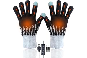 MAHIOT Guanti riscaldati USB per uomo e donna, guanti invernali caldi per mani piene, touchscreen, guanti riscaldanti per computer portatili, guanti termici regolabili e lavabili per interni ed esterni