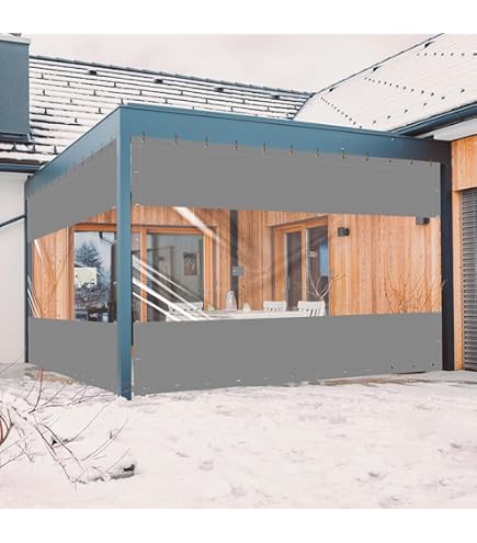 Doorzichtig Zeildoek Gordijn,Waterdicht Dekzeil Met Oogjes,Buiten Pergola Gazebo Veranda Tuin Dekzeil Zijpaneel,Zwarte Transparante Splicing Zeildoek Dekkleed,Met Ritsen,W×H-2.5×2m(8.2 * 6.6ft