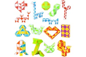 Luclay Magic Snake 24 Blocks Mini Magic Snake 24 Pieces 24 Blocks Twist Puzzle Party Bag Filler Mass Toy for Kids Teens Birthday Party Favours Random Colour (TG3511_1)