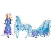 Mattel &Ccedil;ıkarılabilir elbisesi ve ayakkabılarıyla Mattel Disney Karlar &Uuml;lkesi Elsa bebek, b&uuml;y&uuml;leyici atı Nokk ve macera arabas