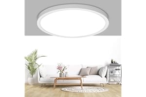UBRAVOO Plafoniera LED, Lampada da Soffitto 24W Bianco Naturale 4000K Moderna Tonda Pannello LED Luce Plafoniere per Bagno, Cucina, Soggiorno, Camera, Corridoio, Ufficio