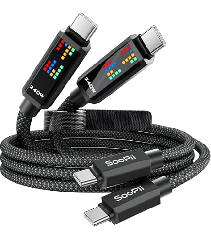 Cavo USB C A USB C, 100 W, 1,2 M, 5 A, Cavo Di Ricarica Rapida, PD QC5.0, Con Display LED Per IPhone15 Pro Max, Samsung Galaxy S24/S23/S22/S21, Pad Pro, MacBook Air
