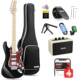 Donner Electric Guitar, Full Size Electric Guitar Pack HSS Pickup Coil Split, Electric Guitars Kit with Amplifier, Accessorie