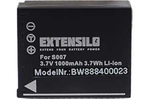 EXTENSILO Bateria zamienna do Panasonic CGA-S007, CGA-S007E, DMW-BCD10 do aparatu, lustrzanka cyfrowa (1000mAh, 3,7V, Li-ION)