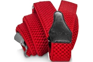 Decalen Bretelle Uomo Eleganti Extra Forte Clip Taglia Unica per Uomini e Donne Grandi e alti Larghezza Regolabile di 4 cm e Forma a Y Elastica