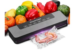 AXNSATRE Machine à emballer sous vide alimentaire pour congeler les aliments – Machine automatique de scellage thermique avec 30 sacs sous vide de 20 x 30 cm, 5 modes pour le stockage des aliments,