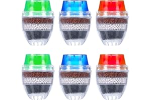 XM-ZHHY Aktivkohle Wasserfilter Wasserhahn, 6 Stück Hochwertiges Wasserhahn Filter für Trinkwasser, Filter Wasser Aufsatz für Küche Water Kalkfilter Tap (6-Schicht Filtration)