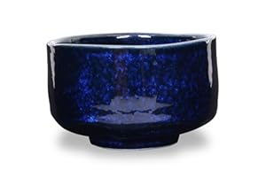 Product of Gifu Japan Bol à thé matcha fait main japonaise marine, cérémonie de thé vert, authentique Mino Ware céramique, Ao-Kinyo céramique Chawan