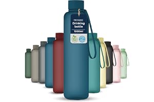 Twinzee 1L vattenflaska - läckagesäker och BPA-fri för sport, skola och kontor - 1 liters sportvattenflaska, diskmaskinssäker