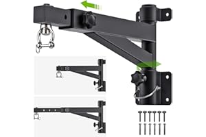 Kipika Soporte de pared para saco pesado, soporte giratorio para saco de boxeo resistente para gimnasio en casa, interior y exterior, longitud ajustable para bolsa de kickboxing, bolsa de Muay Thai,