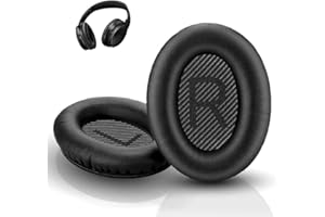TVIEWSMART Ersatz Ohrpolster für Bose Quietcomfort 35 Kopfhörer, kompatibel mit QC 45 QC35 ii QC25 QC15 Ae2 Ae2i Ear Headphones Komfortabel und langlebig (Schwarz)