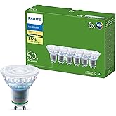 Philips Ultra Efficient LED PAR16 GU10 2700K 375lm 2.1W/50W Pack of 6 | Warm White Light, EyeComfort, 55% Lower Consumption,